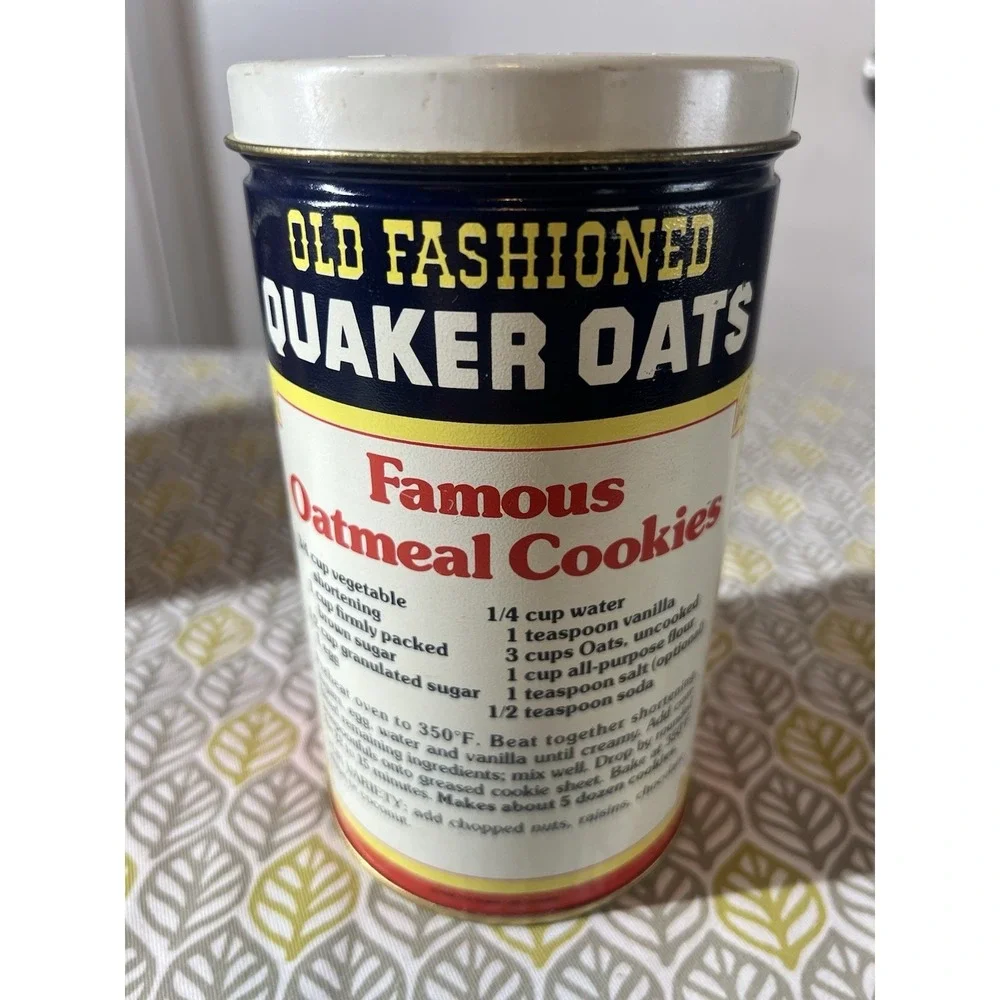 Vtg Quaker Old Fashioned Limited Edition Tin 1982 Cereal Advertising Original